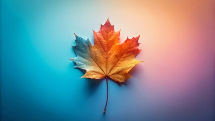 Autumnal Maple Leaf on a Gradient Background A Vibrant Study in Color and Texture
