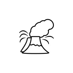 erupting volcano icon, simple flat style, illustration, logo sign symbol pictogram template, for ui or ux isolated on white for mobile app, editable