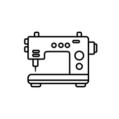 sewing machine icon, simple flat style, illustration, logo sign symbol pictogram template, for ui or ux isolated on white for mobile app, editable