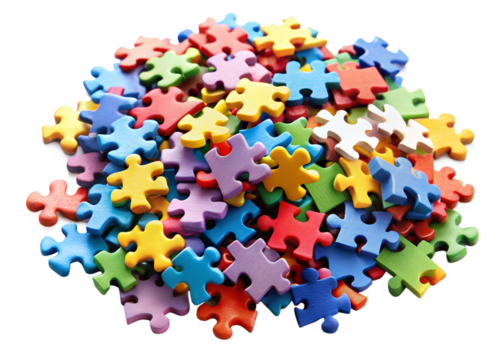 jigsaw puzzle pieces isolated