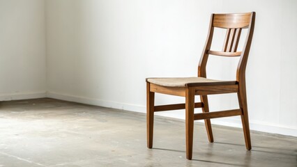 Obraz premium Wooden Chair on White Background
