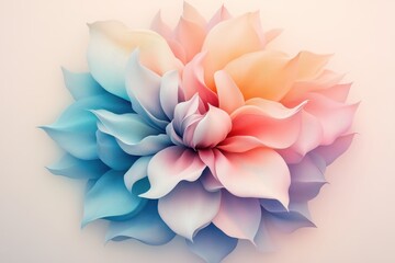 Fototapeta premium Colorful flower design showcasing intricate layers and soft pastel hues in an artistic arrangement