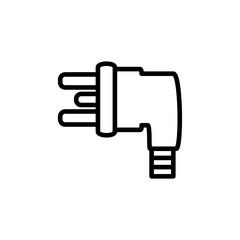 UK Electric Plug icon, simple flat style, illustration, logo sign symbol pictogram template, for ui or ux isolated on white for mobile app, editable