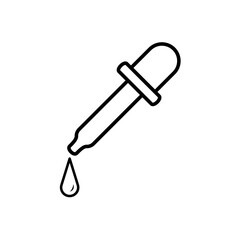dropper pipette icon, simple flat style, illustration, logo sign symbol pictogram template, for ui or ux isolated on white for mobile app, editable