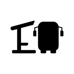 bus stop icon, simple flat style, logo template sign symbol vector illustration pictogram, for ui or ux isolated on white for mobile app, editable