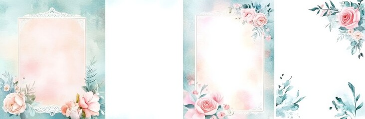 Adorable watercolor templates for Baptism invitations.