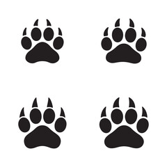 Fototapeta premium Bear Paw Prints Icons set. Editable vector icon. Perfect for web and app interfaces, presentations, info graphics, etc. 