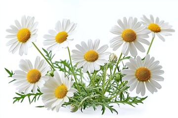 Fototapeta premium Bright white daisies bloom in a vibrant arrangement showcasing simplicity and purity in a natural setting during daylight