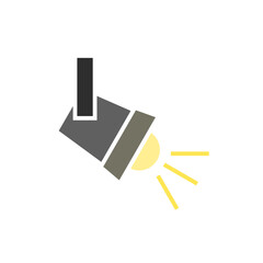 stage lights icon, simple flat style, logo template sign symbol vector illustration pictogram, for ui or ux isolated on white for mobile app, editable