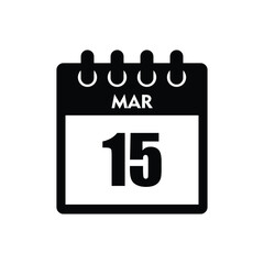 calender icon, 15 march icon with white background