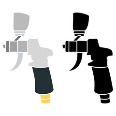 spray gun icon, simple flat style, logo template sign symbol vector illustration pictogram, for ui or ux isolated on white for mobile app, editable