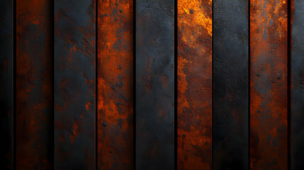 An artistic view of oxidized metal panels showcasing rich textures and colors, perfect for industrial-themed aesthetics.