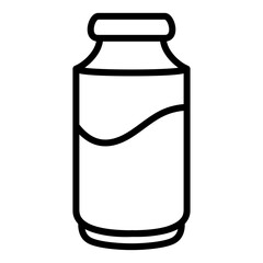milk bottle icon, simple flat style, illustration, logo sign symbol pictogram template, for ui or ux isolated on white for mobile app, editable