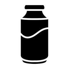 milk bottle icon, simple flat style, illustration, logo sign symbol pictogram template, for ui or ux isolated on white for mobile app, editable