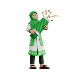 Muslim woman playing fireworks