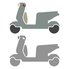 scooter icon, simple flat style, logo sign symbol vector illustration pictogram, isolated on white for mobile app