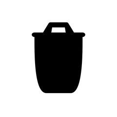 trash can icon, simple flat style, pictogram logo sign symbol vector illustration, isolated on white for mobile app