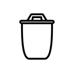 trash can icon, simple flat style, pictogram logo sign symbol vector illustration, isolated on white for mobile app