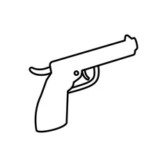 gun icon, simple flat style, illustration, logo sign symbol pictogram template, for ui or ux isolated on white for mobile app, editable