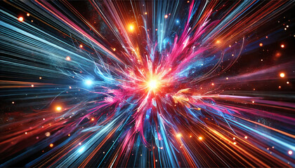 宇宙の爆発 – 光とエネルギーのダイナミックな拡散