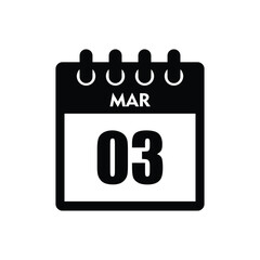 Fototapeta premium calender icon, 03 march icon with white background