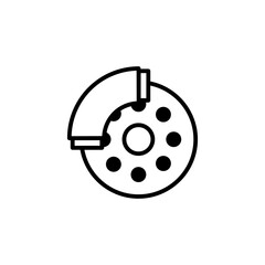 car braking disc icon, simple flat style, illustration, logo sign symbol pictogram template, for ui or ux isolated on white for mobile app, editable