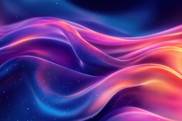 Obraz premium Abstract luminous waves in vibrant hues of blue purple and pink creating a mesmerizing and dreamlike visual experience with a smooth gradient
