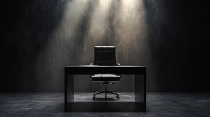 Fototapeta premium Empty office desk under spotlight
