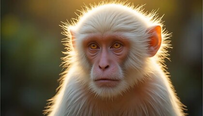 Monkey Portrait with Golden Light Soft Focus Wildlife Photography