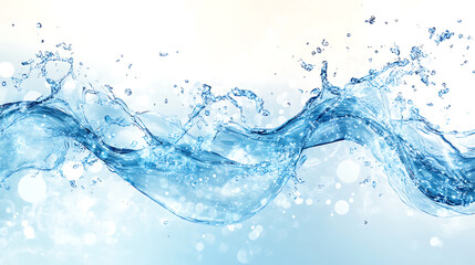 Dynamic water splash, bubbles, ripples, underwater light rays and tranquil ocean views