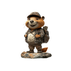 Adventurous Marmot Backpacker on Rocky Outcrop