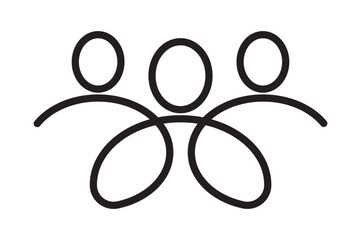 Group of people, squad icon. An icon of three people, or users. An icon for group activities and teamwork. EPS 10. Vector illustrations