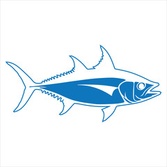 Obraz premium High-Quality Blue Tuna Fish Vector Illustration for Logos