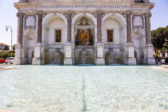 View of the Acqua Paola Fountain in Rome
