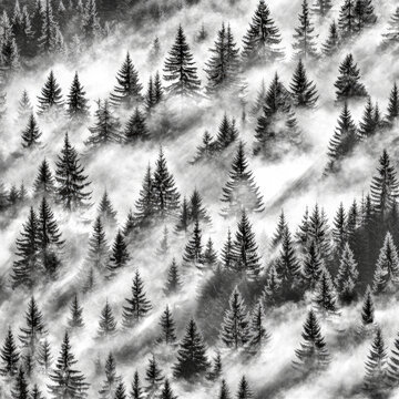 A vibrant colors background featuring a misty forest scene in colorful, with tall trees shrouded in fog creating a mysterious and atmospheric visual effect 05