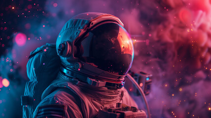This Astronaut in a colorful cosmos, showcasing the thrill of space tourism and exploration.