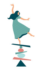 Keep The Balance, minimalistic vector illustration