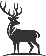 Deer glancing back over its shoulder animal silhouette vector