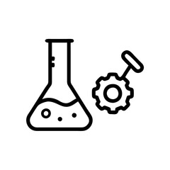 Thin line icon set : brain, molecule, hex, cell corection, virus, flask, round around, vial, chemical industry, alarm, warehouse scales, first aid, pills bottle, microb

