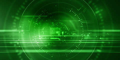 2d illustration Abstract futuristic electronic circuit technology background