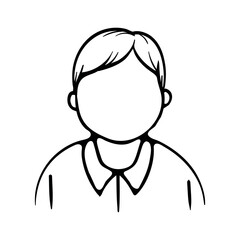 Full man. Black and white silhouette. Vector image for avatar, sticker, icon