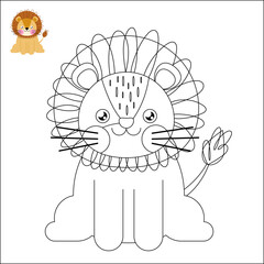 children's educational game. logical tasks. coloring. jellyfish, hippopotamus, lion, animals and fish