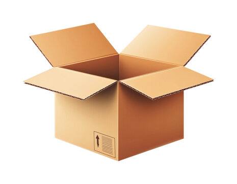 Open cardboard box product isolated on transparent background png