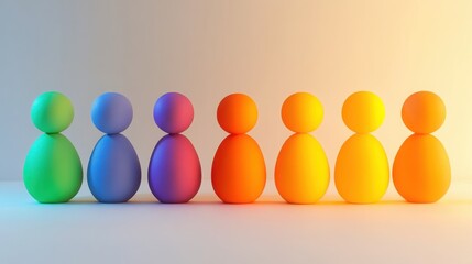 Colorful abstract representation of multiracial unity, symbolizing diversity and harmony in a minimal composition.