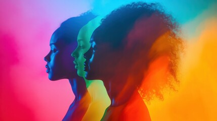 Colorful abstract representation of multiracial unity, symbolizing diversity and harmony in a minimal composition.