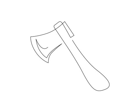 recommend clip art: Continuous one line drawing of axe design. Axe in single line draw illustration. Editable stroke.