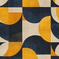 A modern geometric fabric pattern with bold