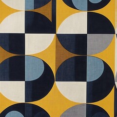A modern geometric fabric pattern with bold