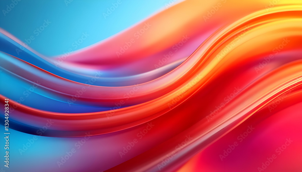 Canvas Prints vibrant colorful waves blend together, creating an abstract background that exudes energy and modern