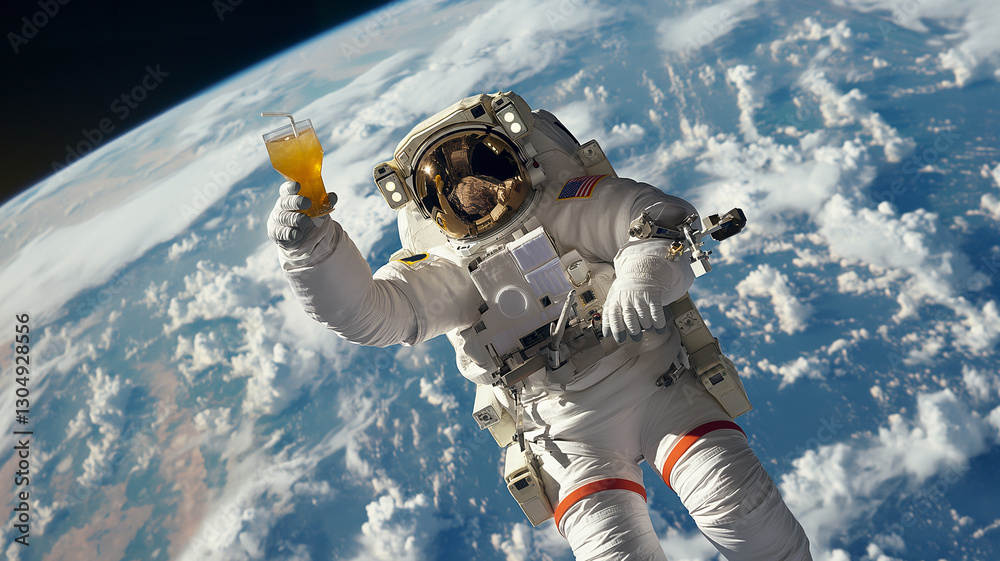 Aufkleber This astronaut raises a drink while floating in zero gravity during a suborbital spaceflight.